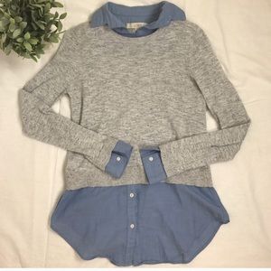 LOFT sweater/shirt combo
